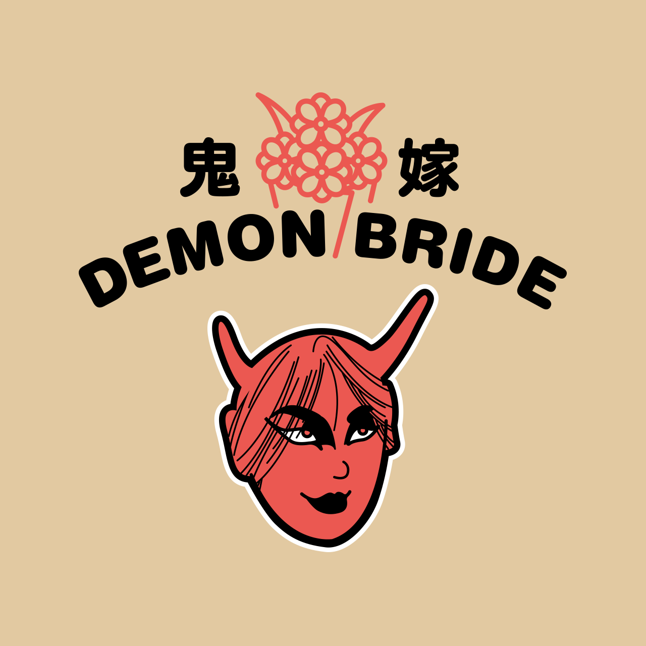 Khaki Demon Bride 6-Panel Baseball Cap